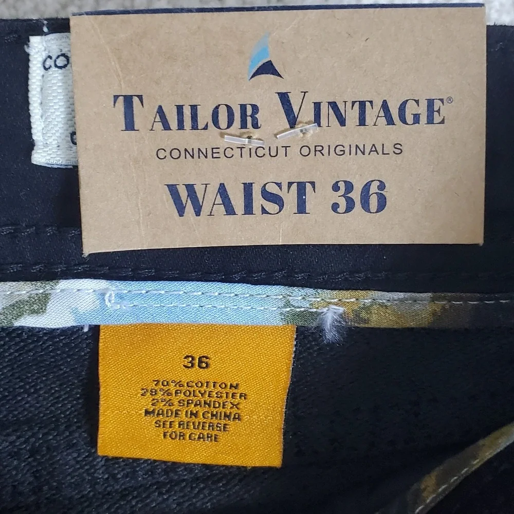 Tailor Vintage Men's Black Denim Shorts Size 36 Greenwich Slim Fit NWTGS